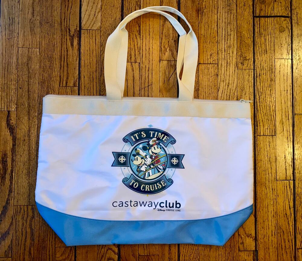 Disney Cruise Line Castaway Club “It’s Time To Cruise” Large Zipper Tote Bag EUC